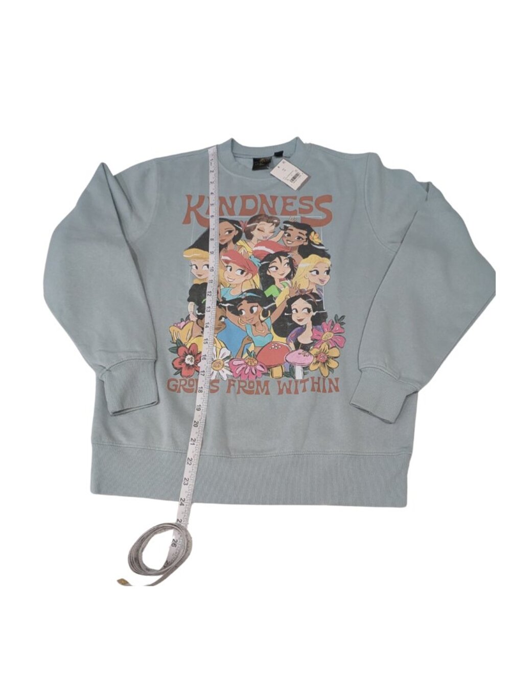Disney Princess Kindness Grows From Within Fleece Sweatshirt XS Blue NWT - Picture 7 of 7